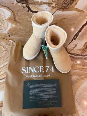 Since 74 (original UGG) Australian Made Sheepskin Booties-Butter Yellow Size 5